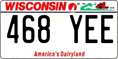 WI license plate 468YEE