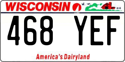 WI license plate 468YEF