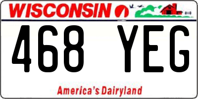 WI license plate 468YEG