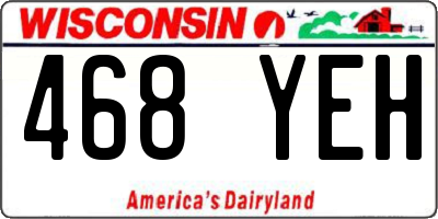 WI license plate 468YEH