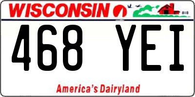 WI license plate 468YEI