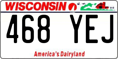 WI license plate 468YEJ
