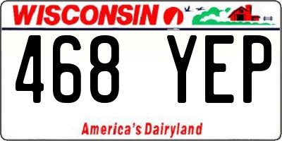 WI license plate 468YEP