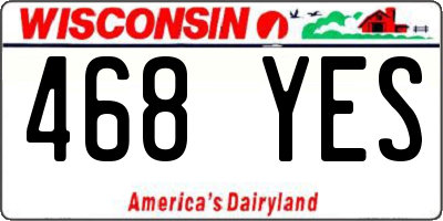 WI license plate 468YES