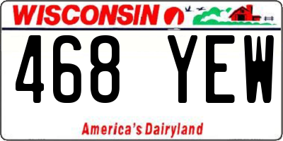 WI license plate 468YEW