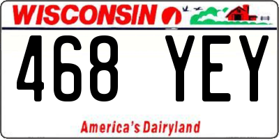 WI license plate 468YEY