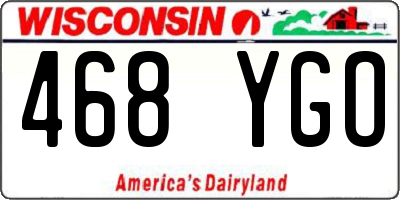 WI license plate 468YGO