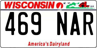 WI license plate 469NAR