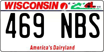 WI license plate 469NBS