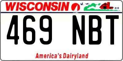 WI license plate 469NBT