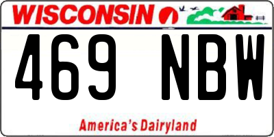 WI license plate 469NBW