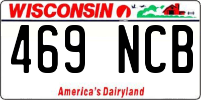 WI license plate 469NCB