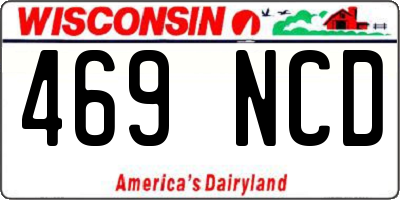 WI license plate 469NCD
