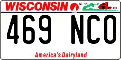 WI license plate 469NCO