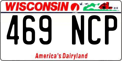 WI license plate 469NCP
