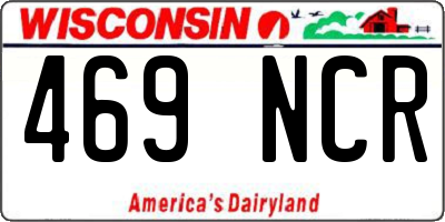 WI license plate 469NCR