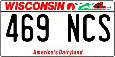 WI license plate 469NCS
