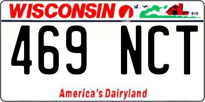 WI license plate 469NCT