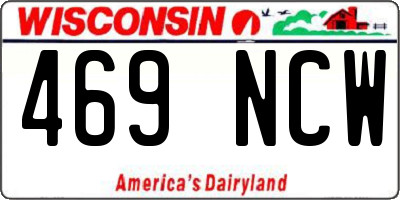 WI license plate 469NCW