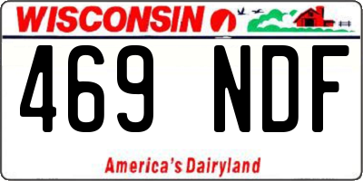 WI license plate 469NDF