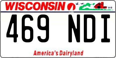 WI license plate 469NDI