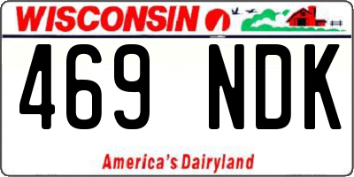 WI license plate 469NDK