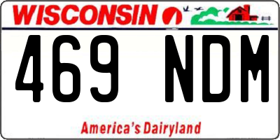 WI license plate 469NDM