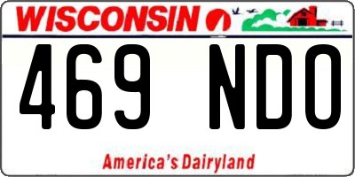 WI license plate 469NDO