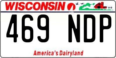 WI license plate 469NDP