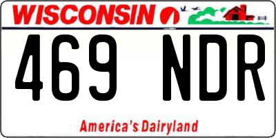 WI license plate 469NDR
