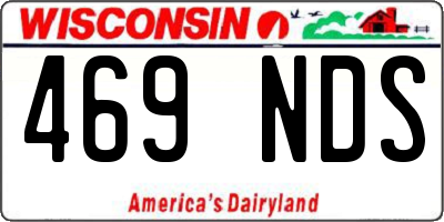 WI license plate 469NDS
