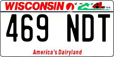 WI license plate 469NDT