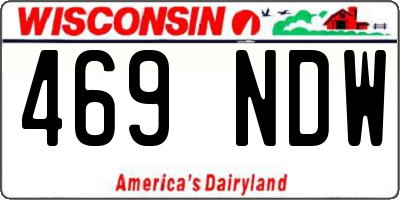 WI license plate 469NDW