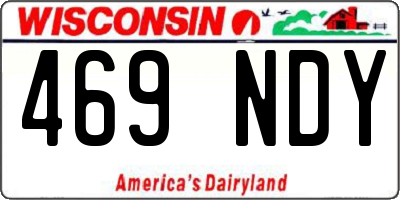 WI license plate 469NDY