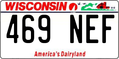 WI license plate 469NEF