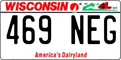 WI license plate 469NEG