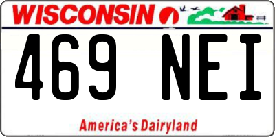 WI license plate 469NEI