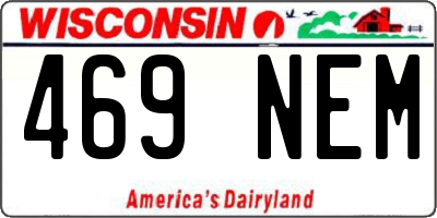 WI license plate 469NEM