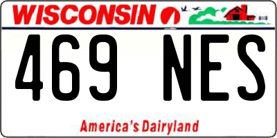 WI license plate 469NES