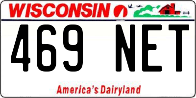 WI license plate 469NET