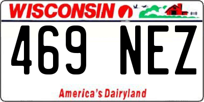 WI license plate 469NEZ