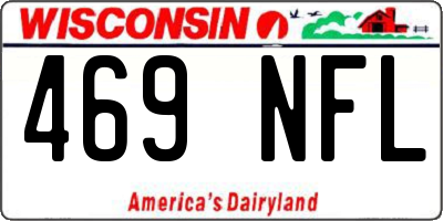 WI license plate 469NFL