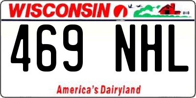 WI license plate 469NHL