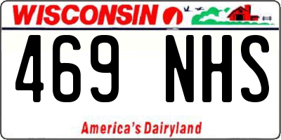 WI license plate 469NHS