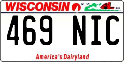 WI license plate 469NIC