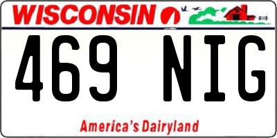 WI license plate 469NIG