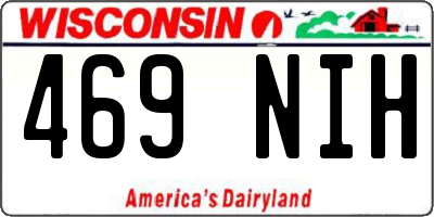 WI license plate 469NIH