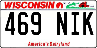 WI license plate 469NIK