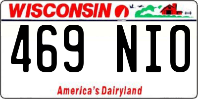 WI license plate 469NIO