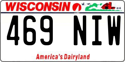 WI license plate 469NIW
